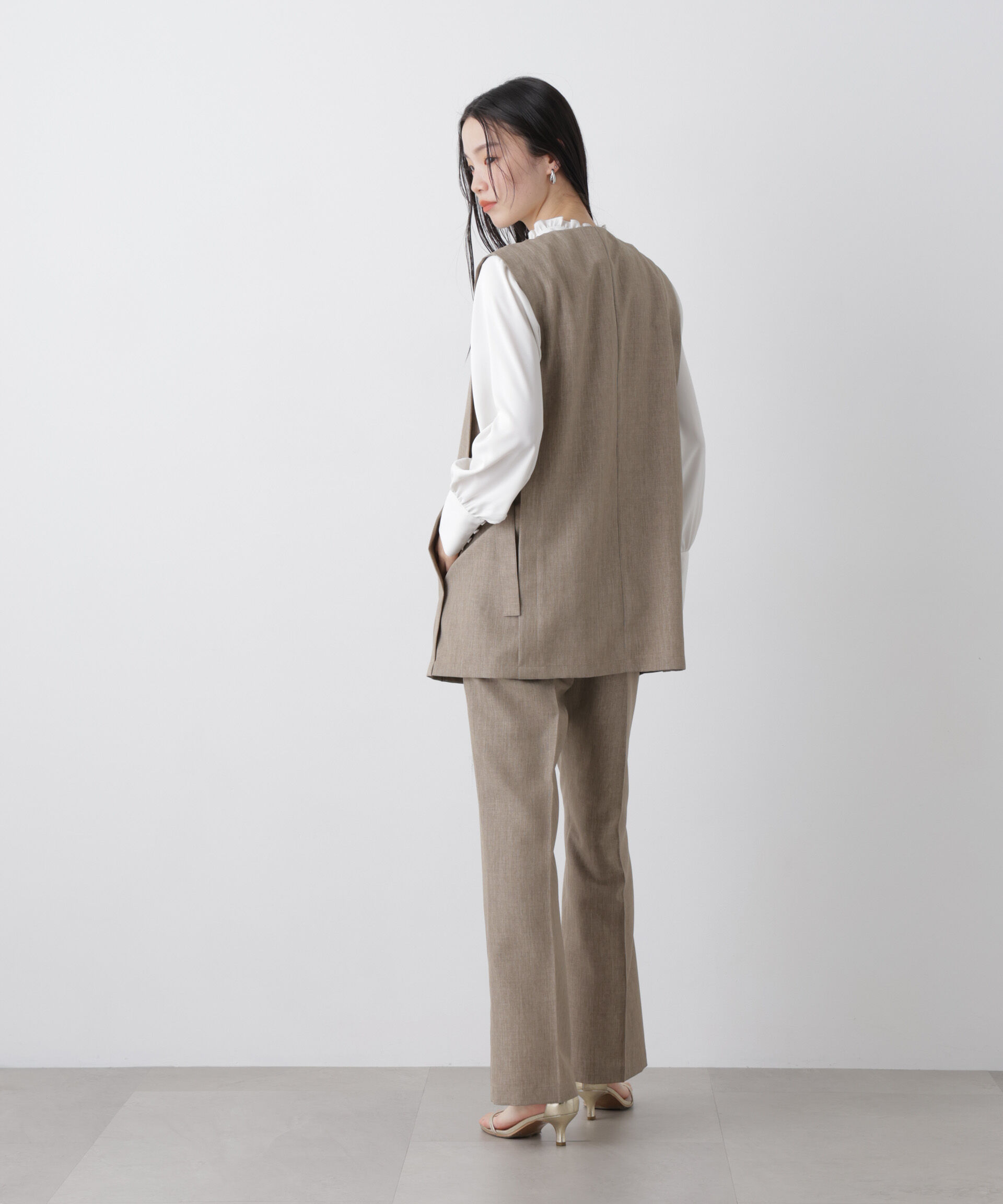 nano･universe「多機能サイドベルトミドルジレ(セットアップ可)」|テーラードジャケット|