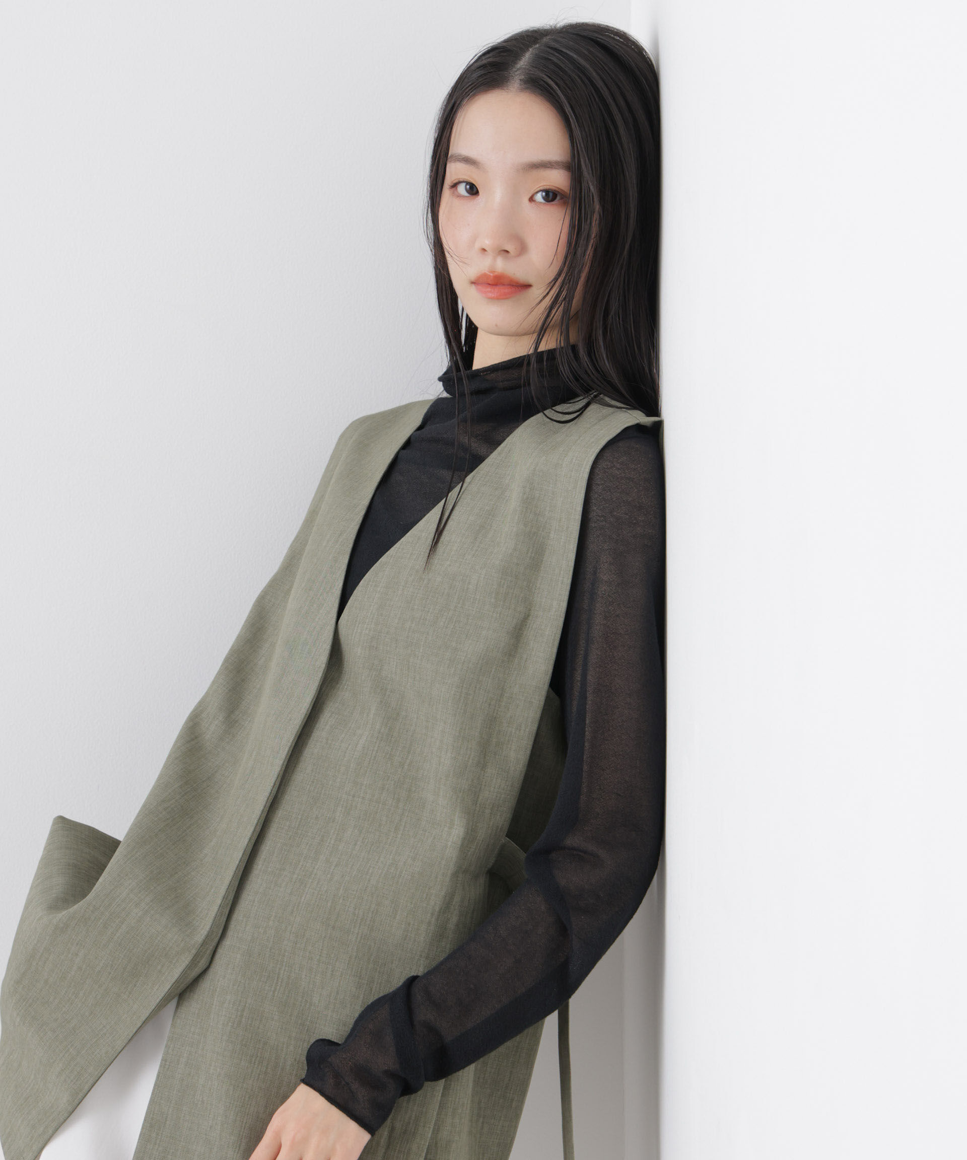 nano･universe「多機能サイドベルトミドルジレ(セットアップ可)」|テーラードジャケット|カーキグレー5