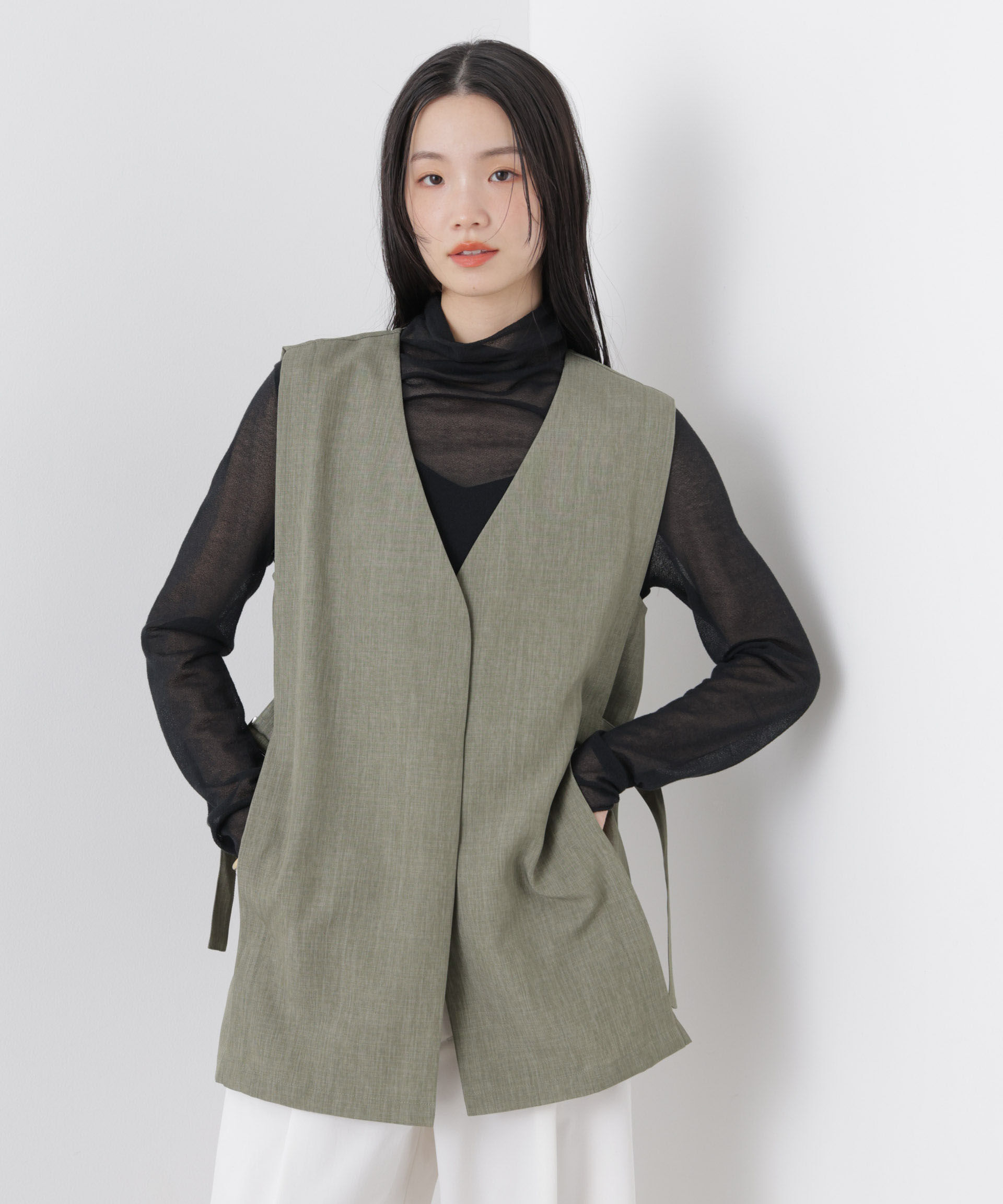 nano･universe「多機能サイドベルトミドルジレ(セットアップ可)」|テーラードジャケット|