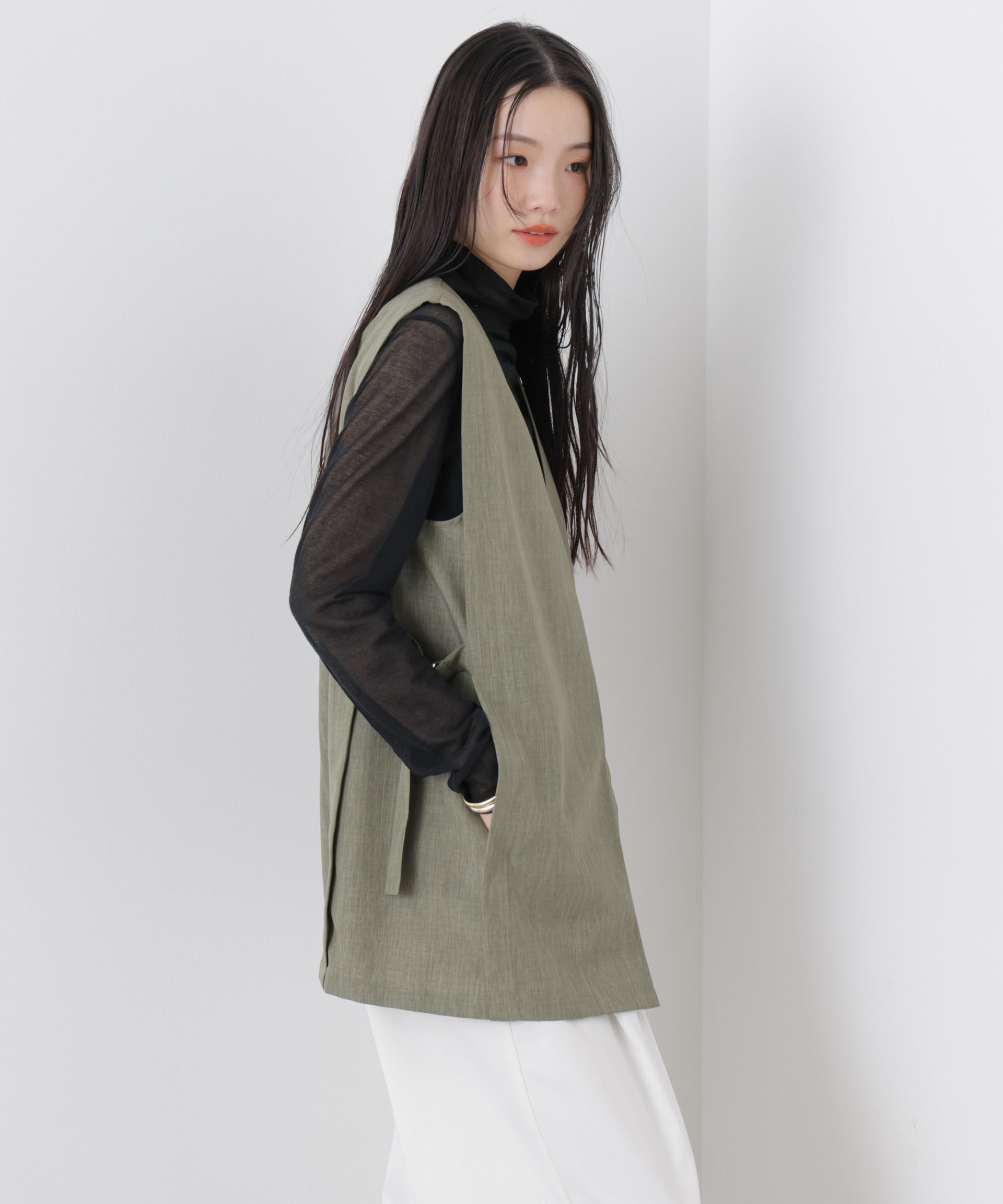 nano･universe「多機能サイドベルトミドルジレ(セットアップ可)」|テーラードジャケット|