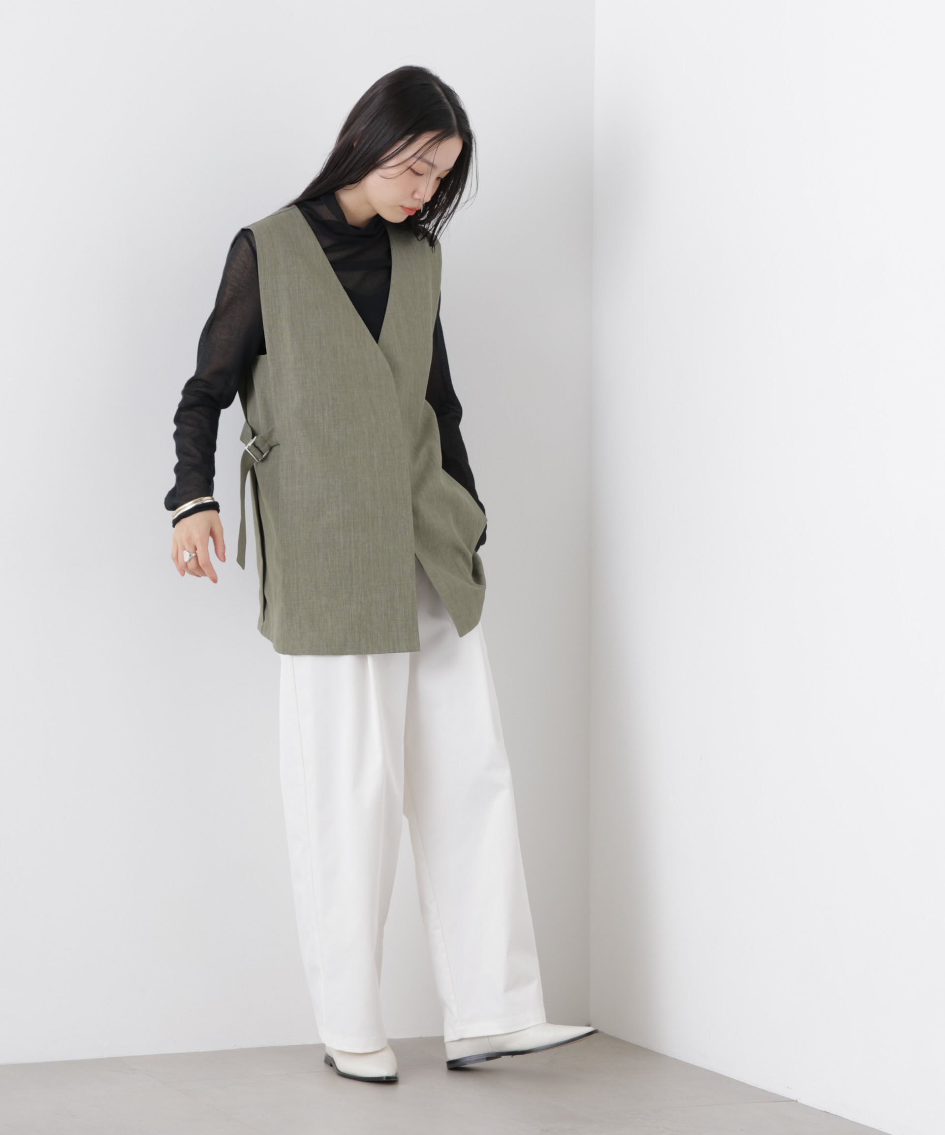 nano･universe「多機能サイドベルトミドルジレ(セットアップ可)」|テーラードジャケット|