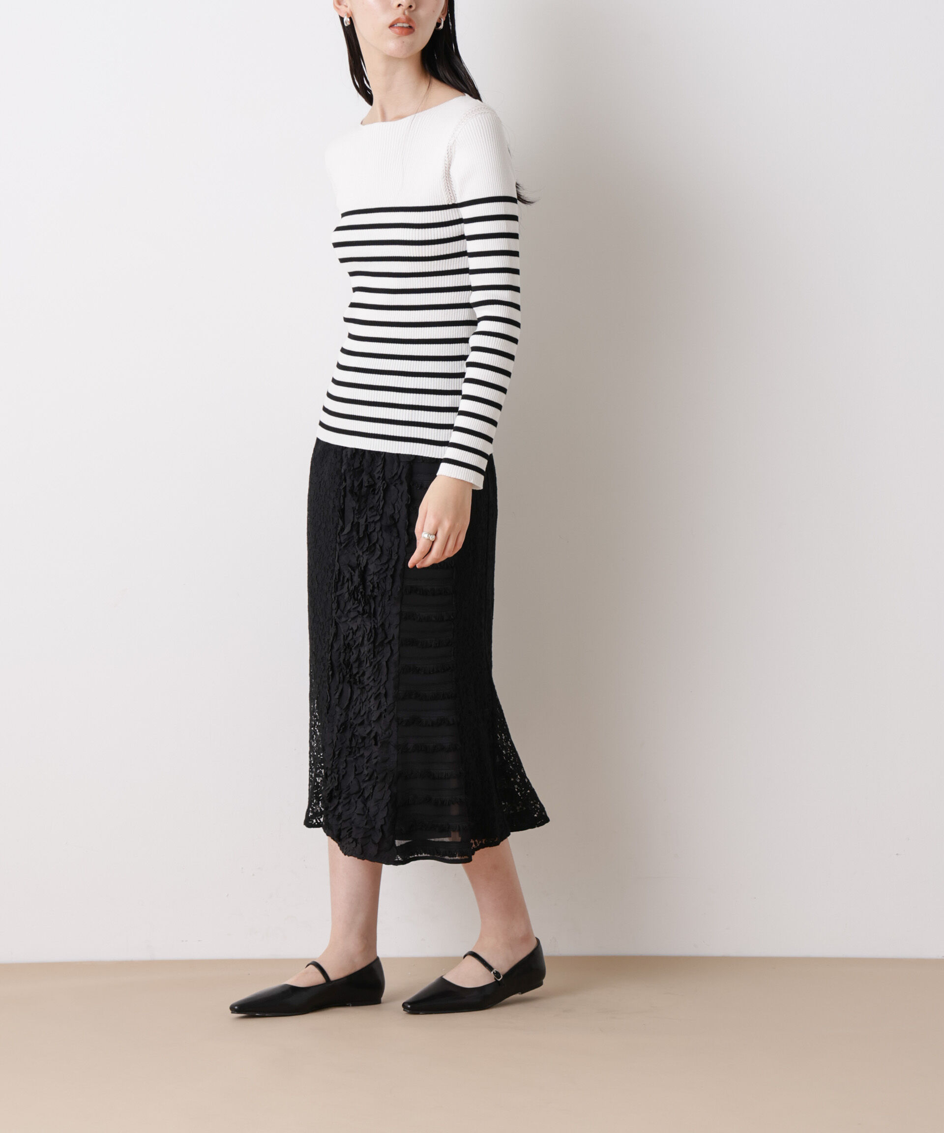 nano･universe「「STEVELOUR」パターンレーススカート」|スカート|