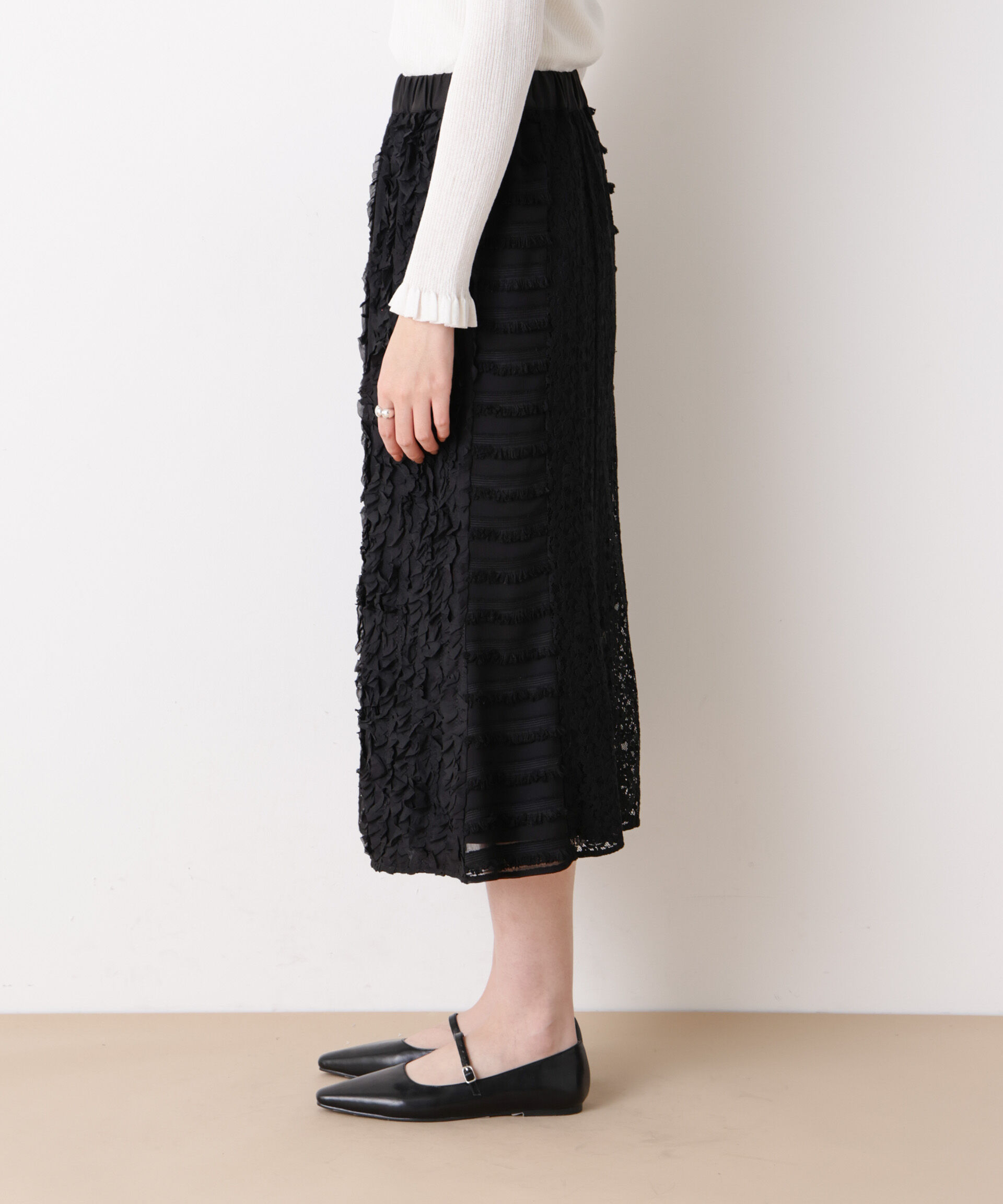 nano･universe「「STEVELOUR」パターンレーススカート」|スカート|