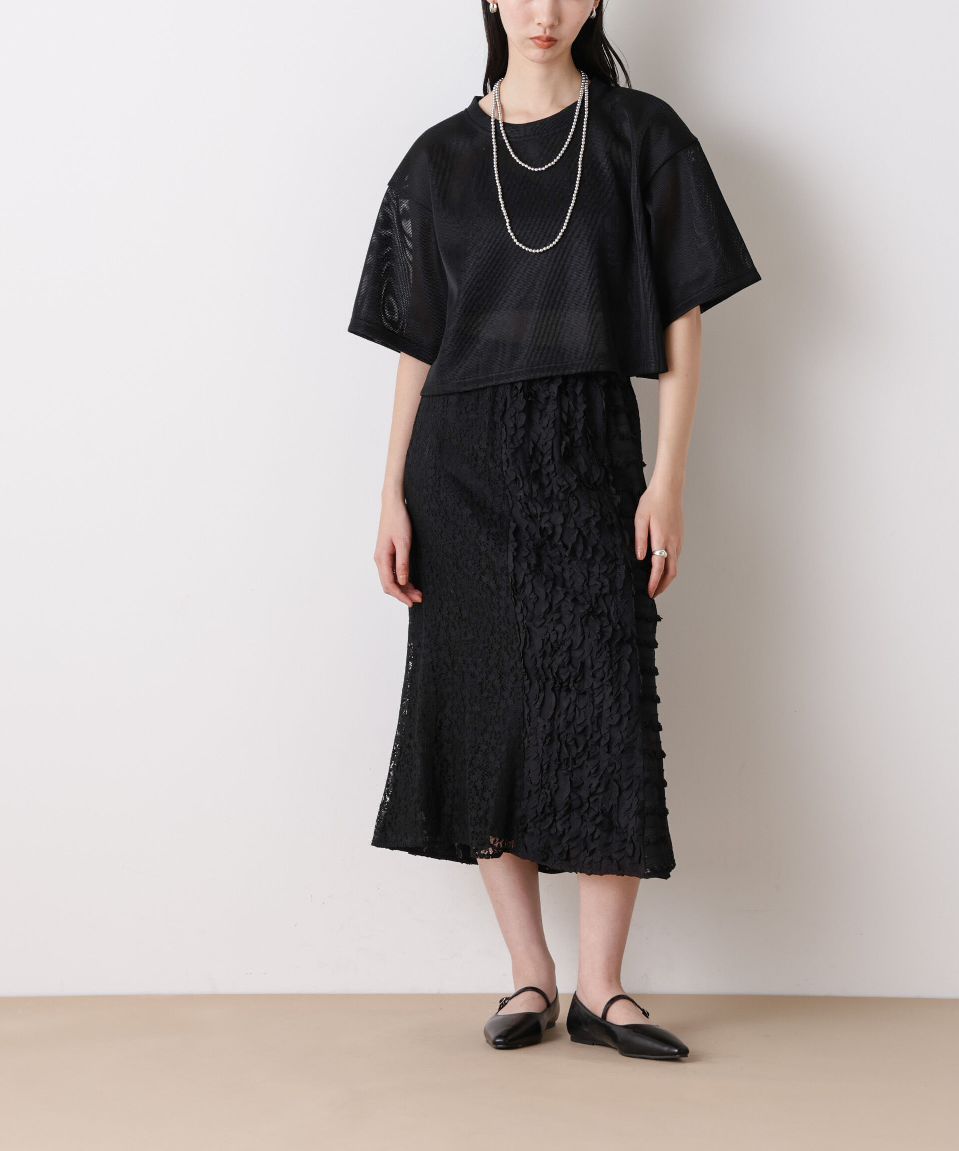 nano･universe「「STEVELOUR」パターンレーススカート」|スカート|