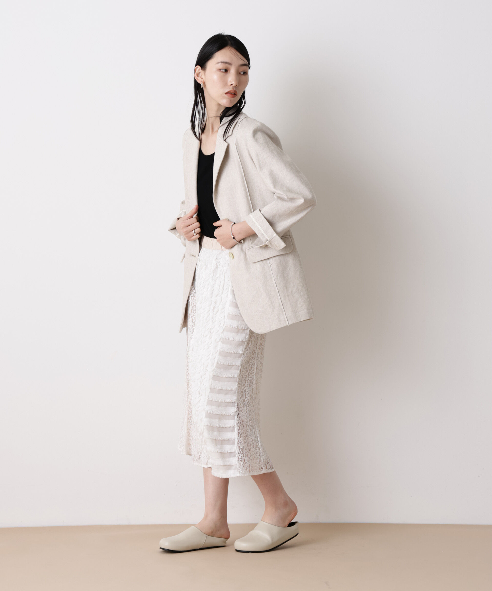 nano･universe「「STEVELOUR」パターンレーススカート」|スカート|