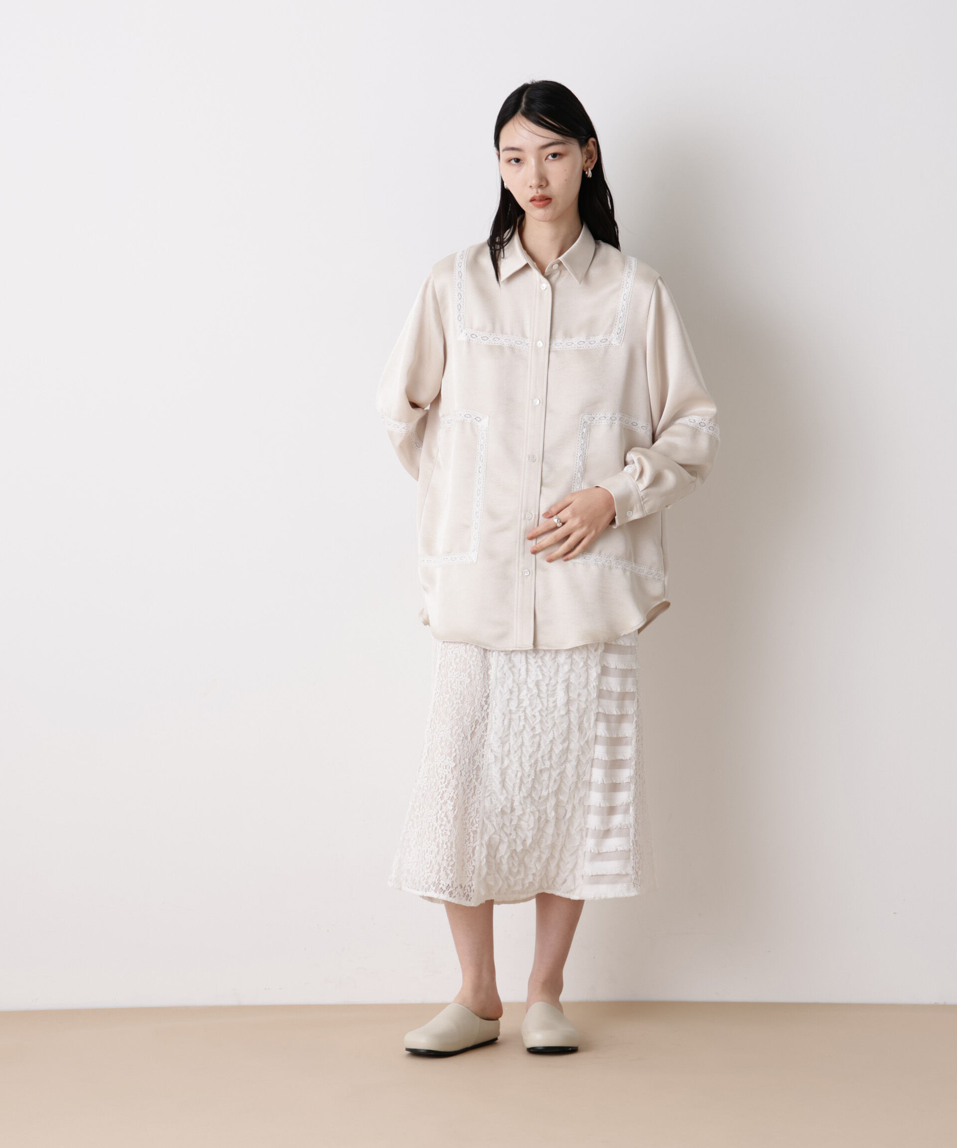 nano･universe「「STEVELOUR」パターンレーススカート」|スカート|