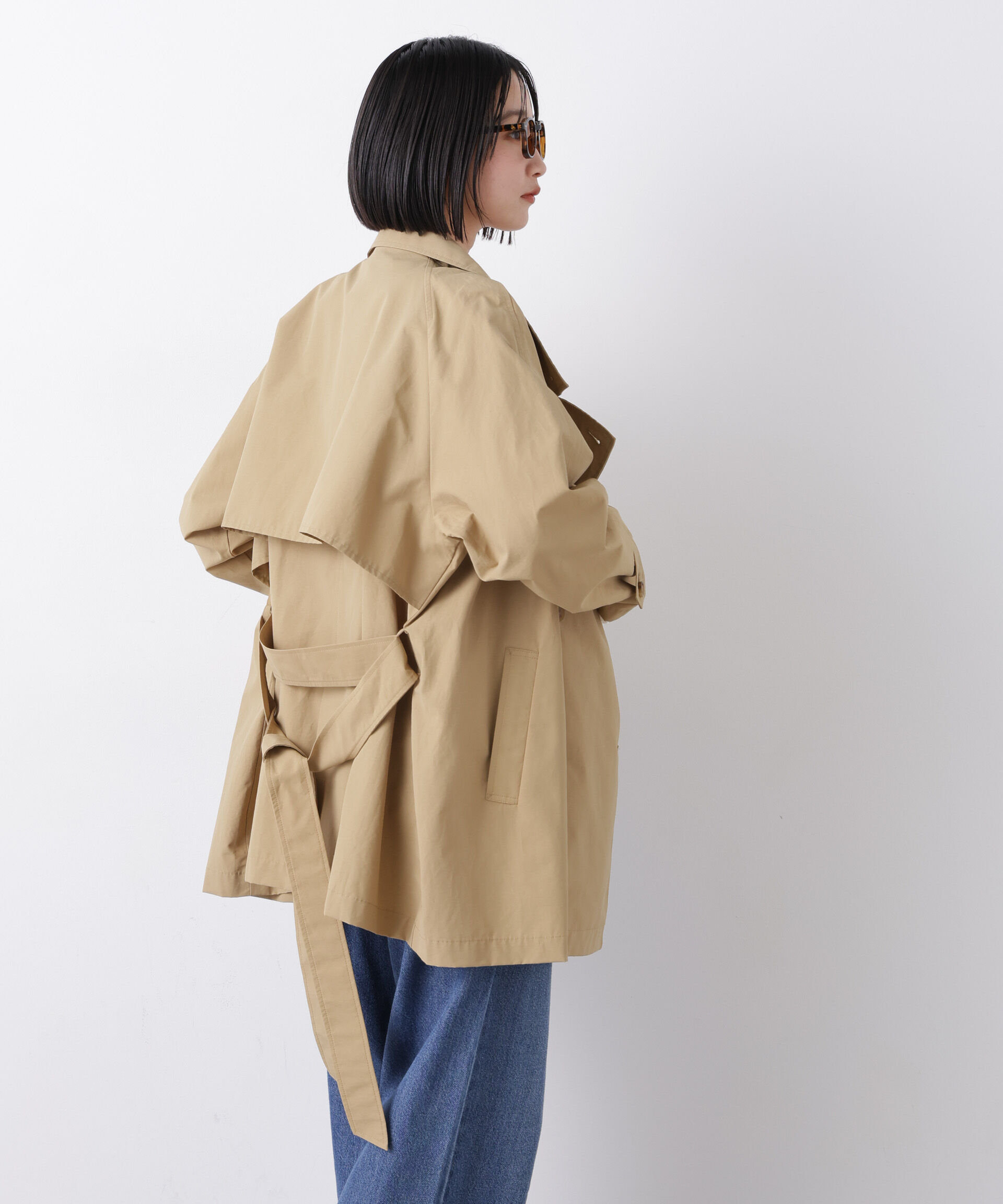 nano･universe「撥水&花粉ガード ショートトレンチコート」|その他|