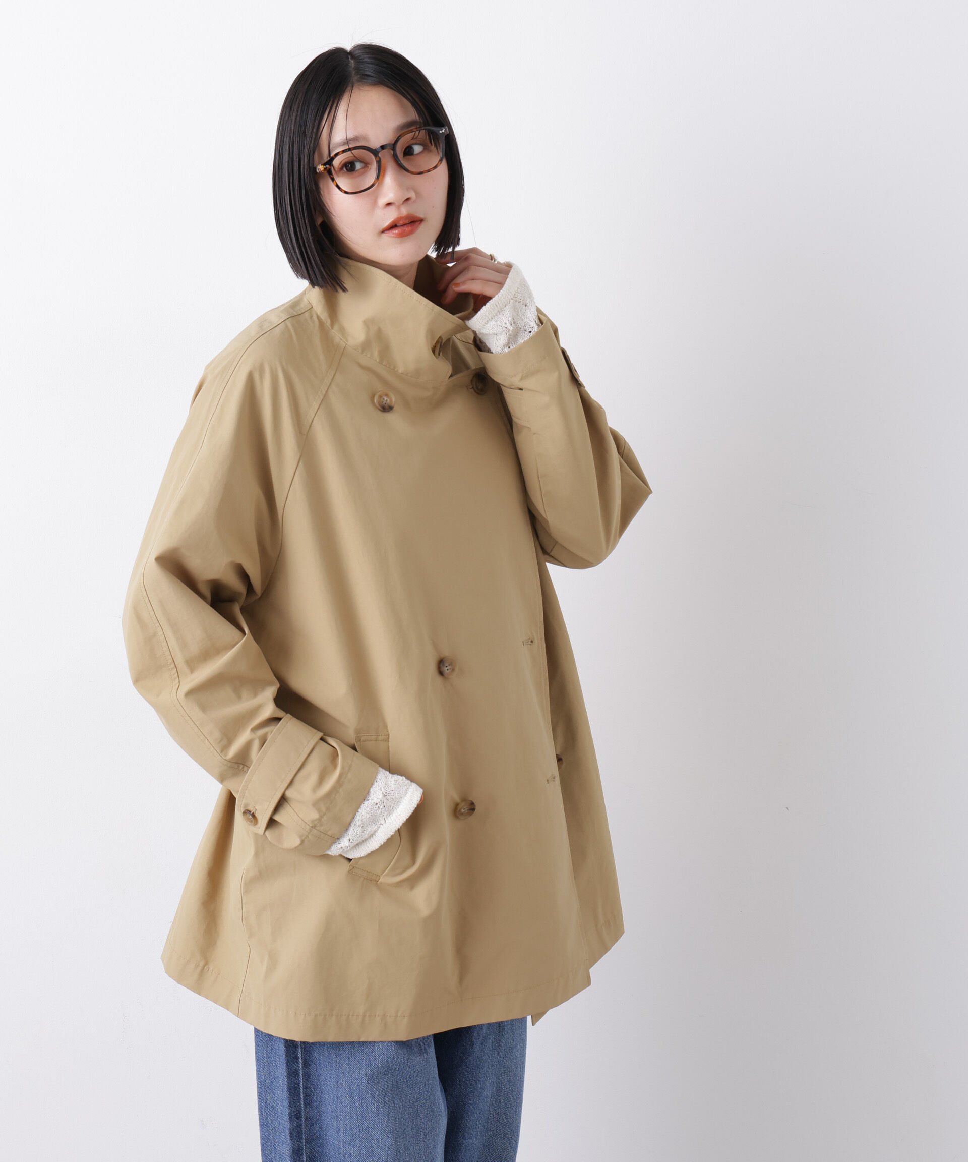 nano･universe「撥水&花粉ガード ショートトレンチコート」|その他|