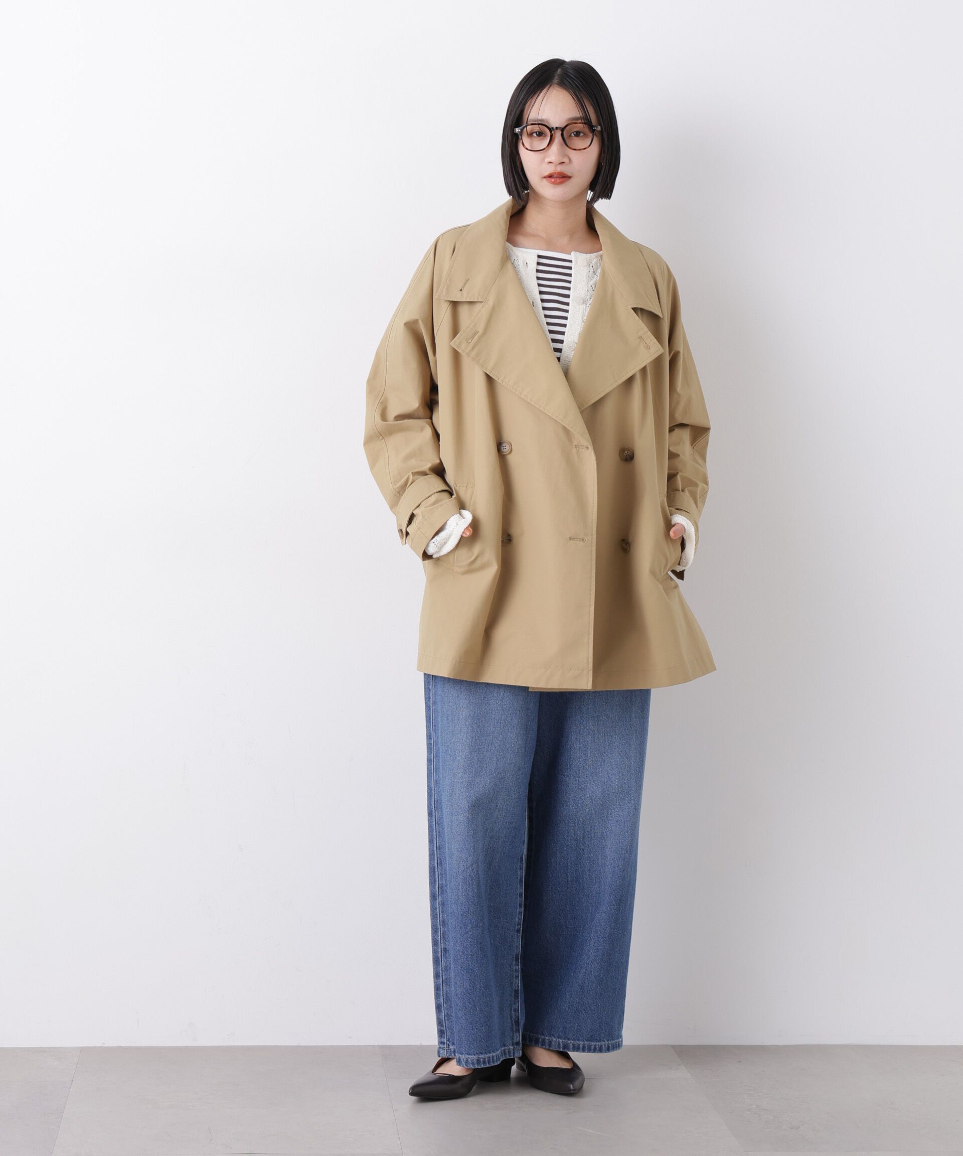 nano･universe「撥水&花粉ガード ショートトレンチコート」|その他|
