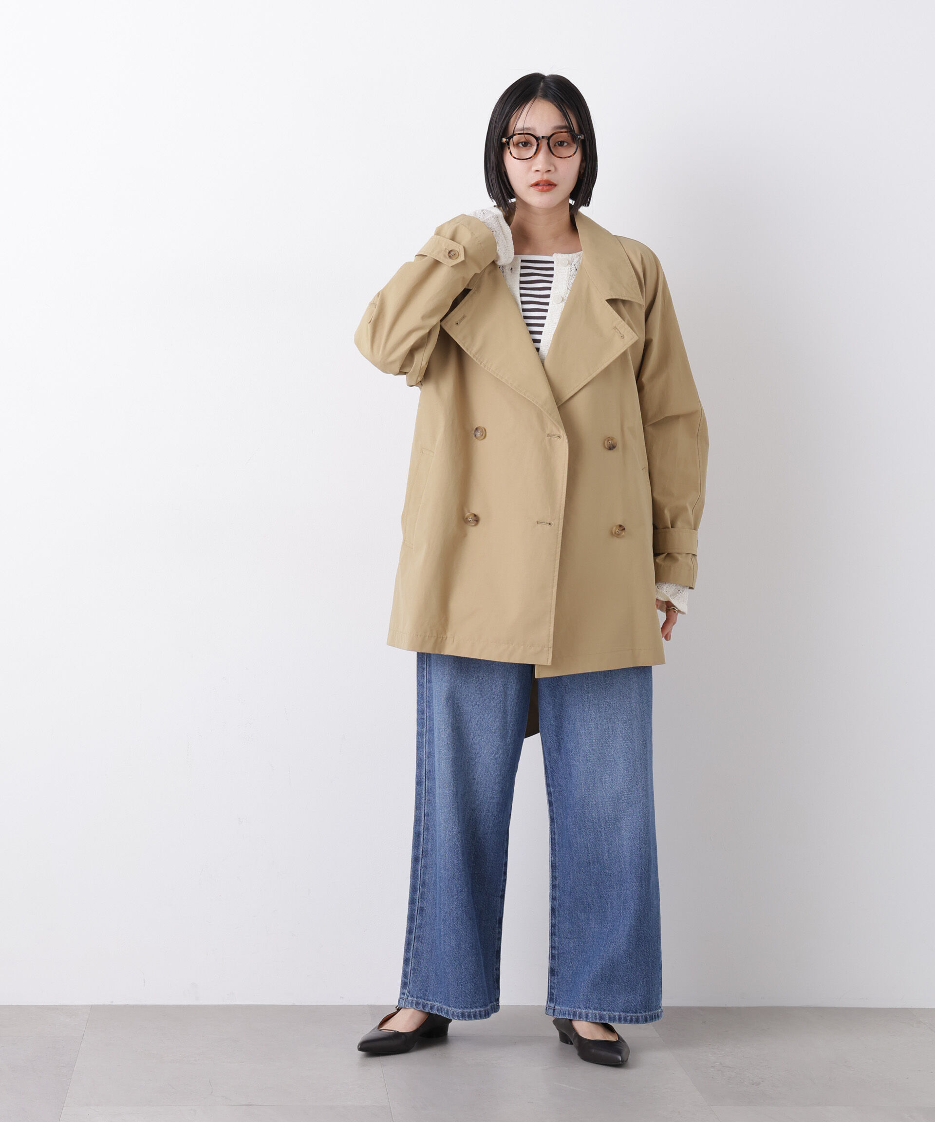 nano･universe「撥水&花粉ガード ショートトレンチコート」|その他|