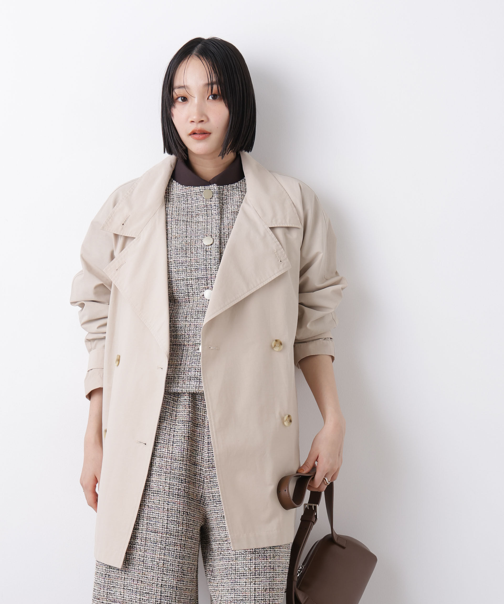 nano･universe「撥水&花粉ガード ショートトレンチコート」|その他|