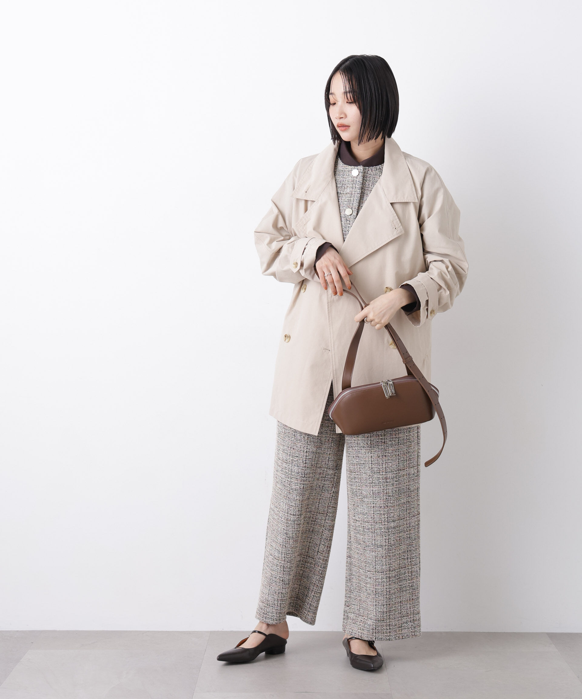 nano･universe「撥水&花粉ガード ショートトレンチコート」|その他|