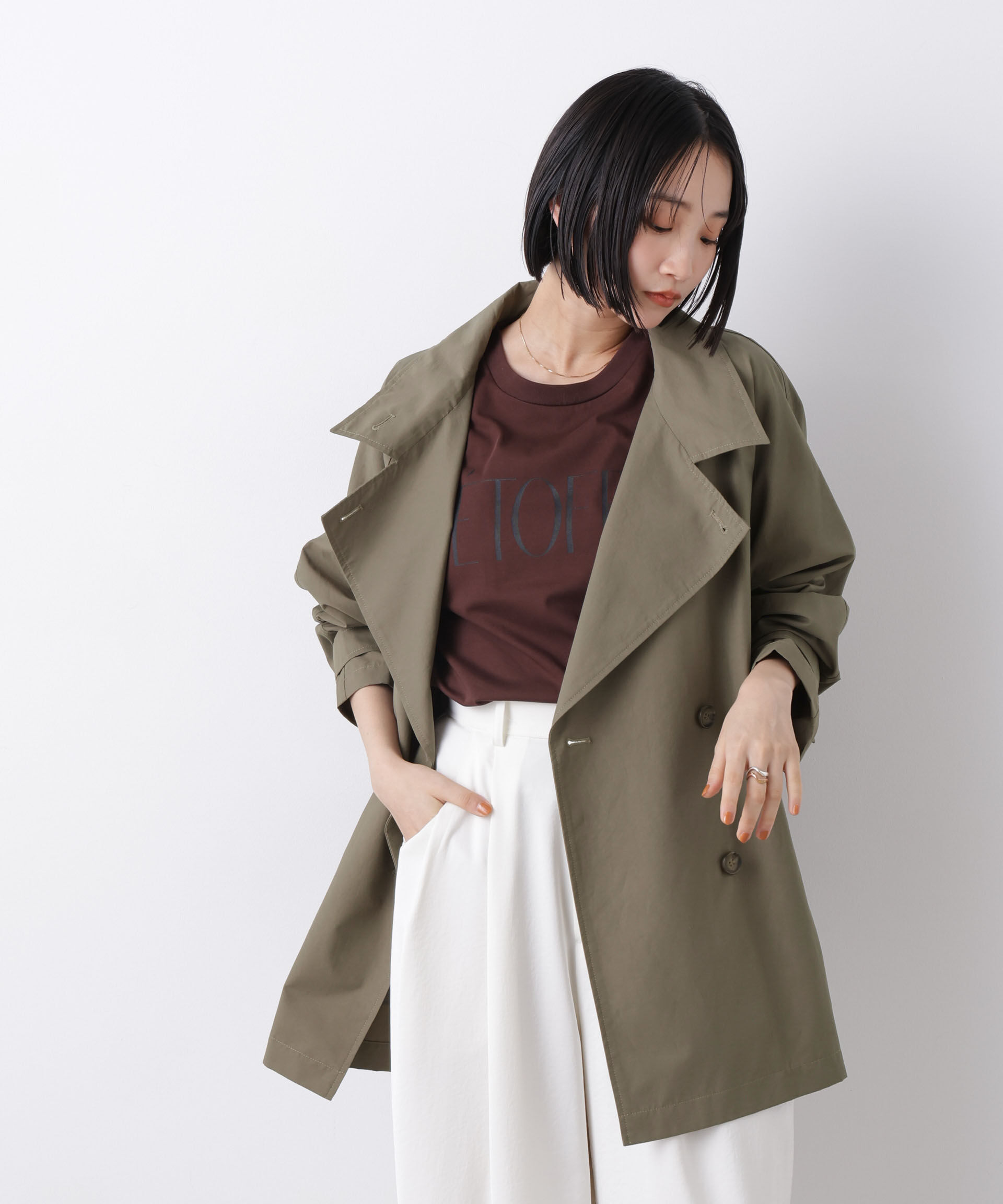 nano･universe「撥水&花粉ガード ショートトレンチコート」|その他|