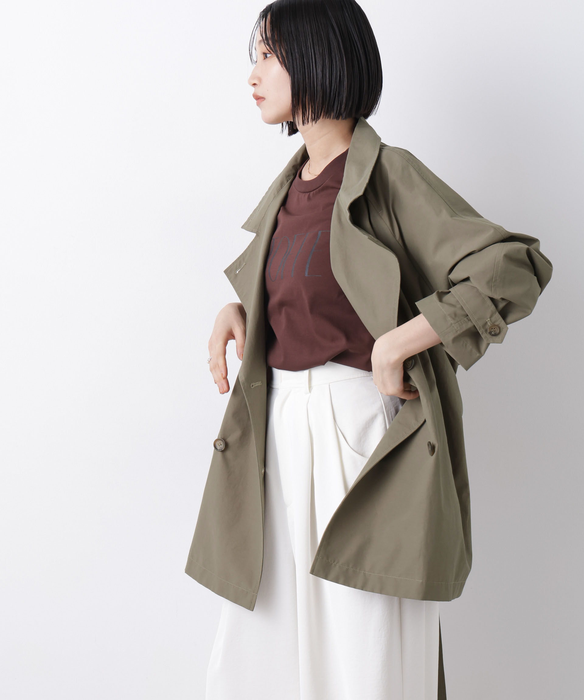 nano･universe「撥水&花粉ガード ショートトレンチコート」|その他|