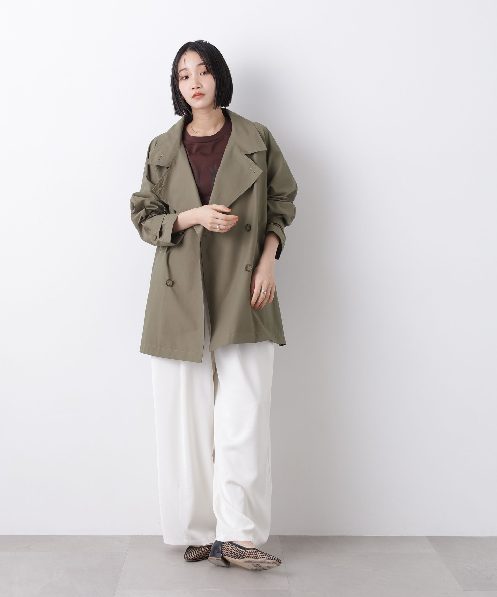 nano･universe「撥水&花粉ガード ショートトレンチコート」|その他|