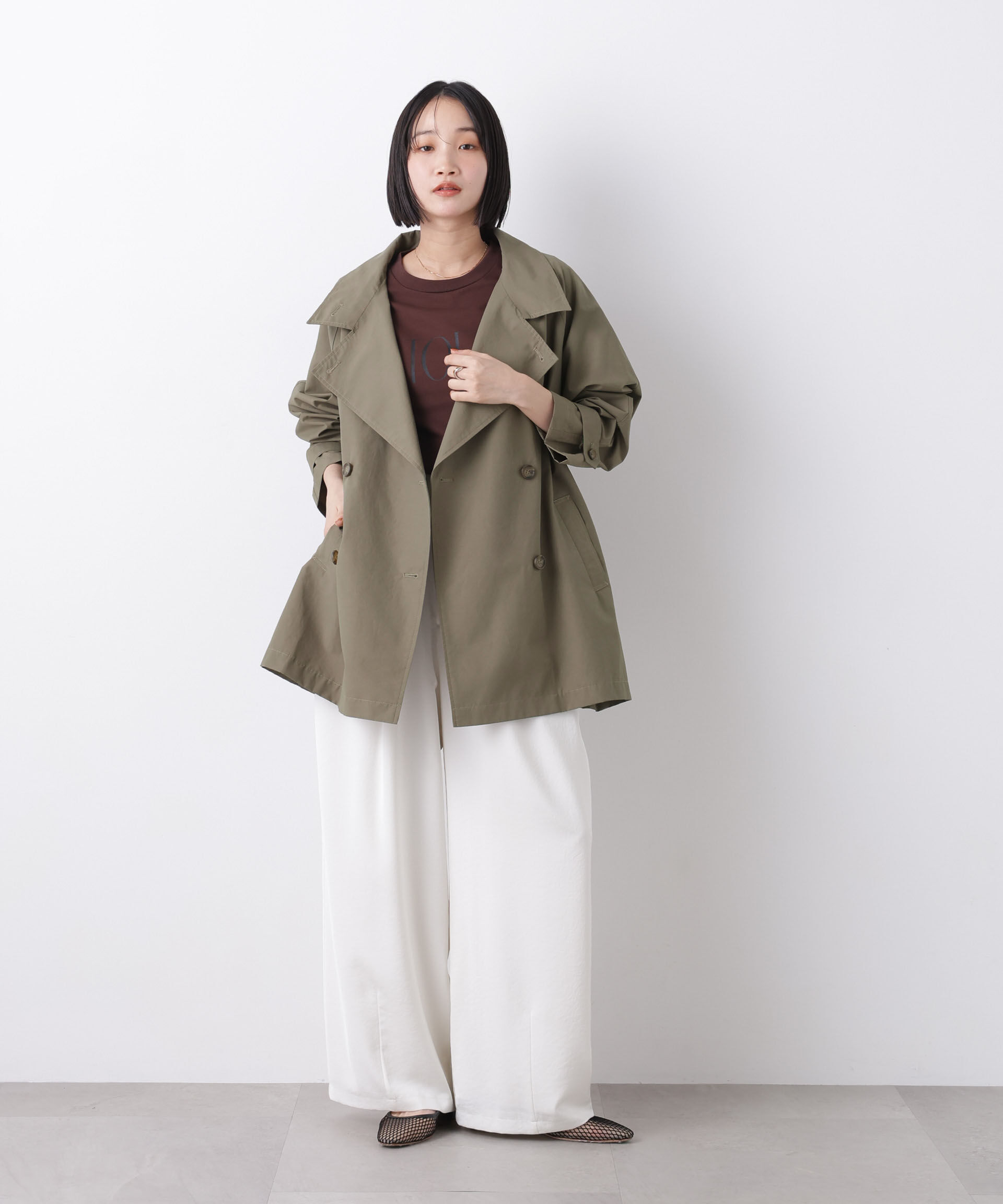 nano･universe「撥水&花粉ガード ショートトレンチコート」|その他|