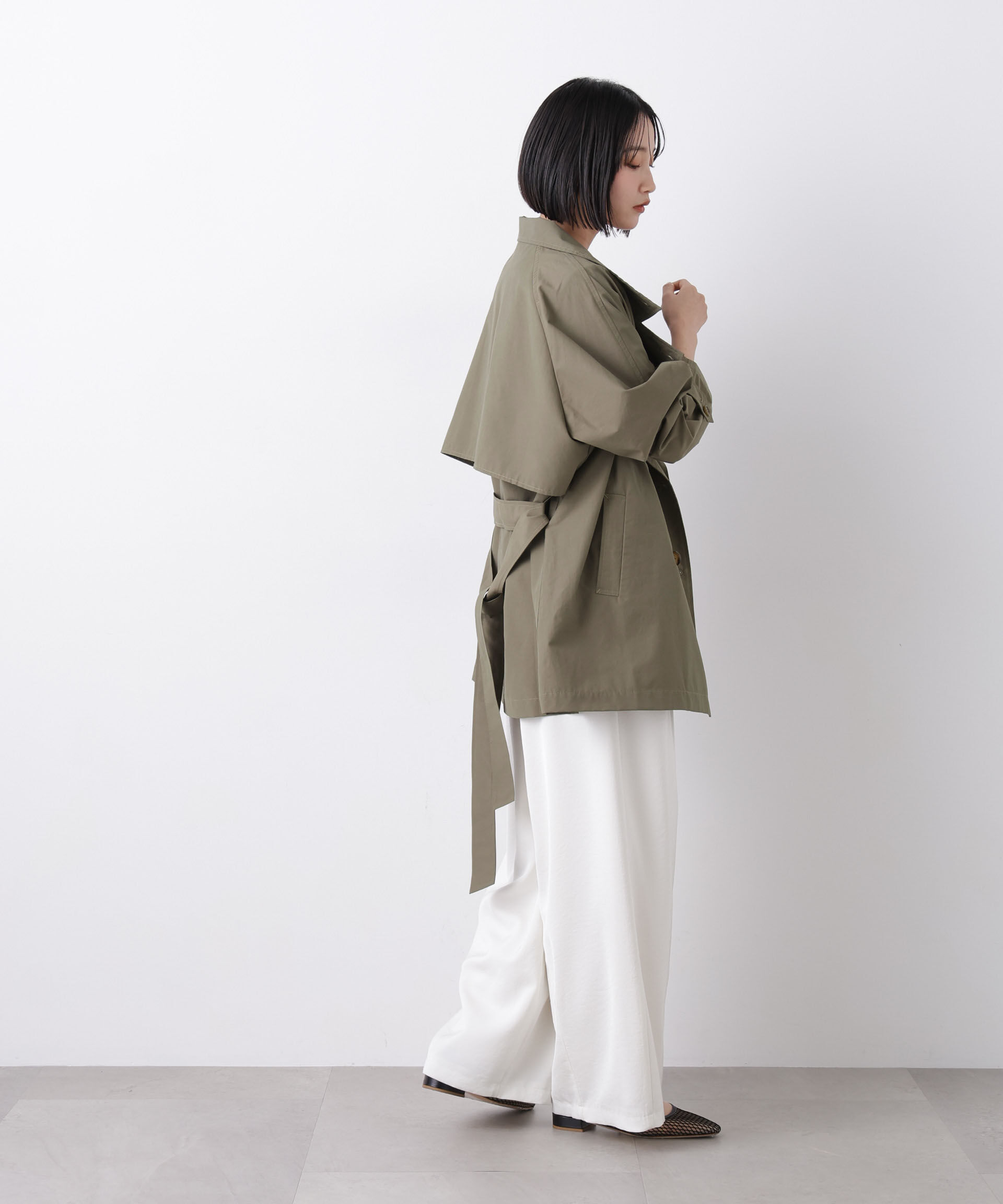 nano･universe「撥水&花粉ガード ショートトレンチコート」|その他|