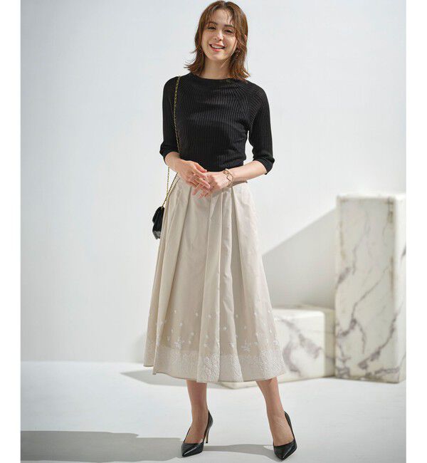 組曲「レースパネルプリント タックフレアスカート」|スカート|