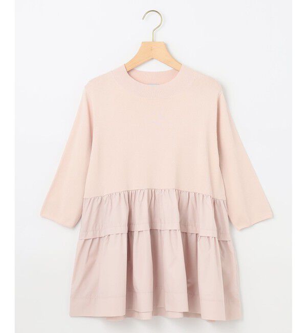 組曲「【UVケア・接触冷感・六分袖】ブラウスコンビ ティアードニット」|ニット・セーター|