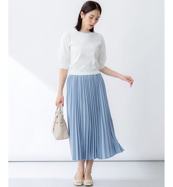 組曲「【WEB限定】ビジューパフスリーブ ニット」|ニット・セーター|