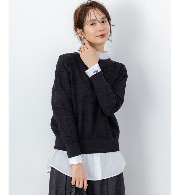 組曲「編み柄ディテールニット」|ニット・セーター|ブラック系