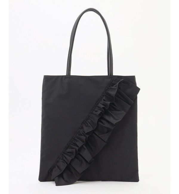 組曲「ラッフルラインフラットトート」|トートバッグ|ブラック系