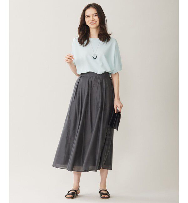 自由区「【WEB限定カラーあり・接触冷感・UVカット】クレープストレッチドルマン ニット」|ニット・セーター|