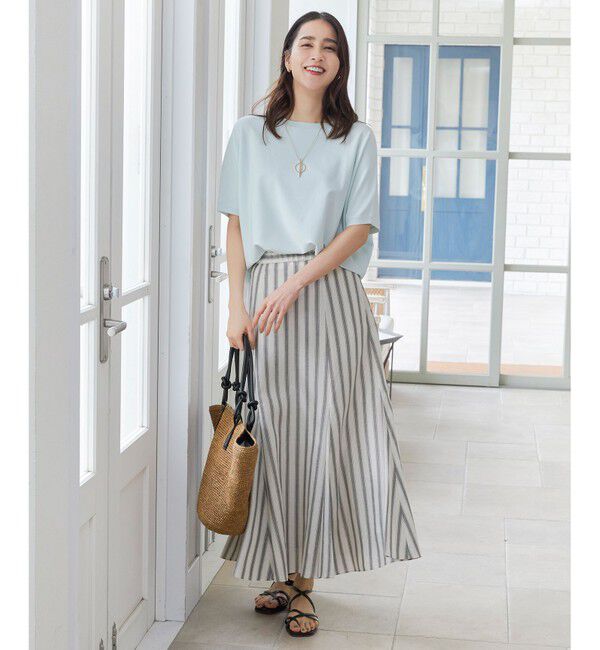 自由区「【WEB限定カラーあり・接触冷感・UVカット】クレープストレッチドルマン ニット」|ニット・セーター|