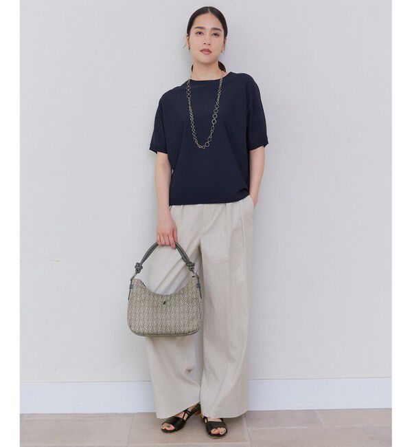 自由区「【WEB限定カラーあり・接触冷感・UVカット】クレープストレッチドルマン ニット」|ニット・セーター|