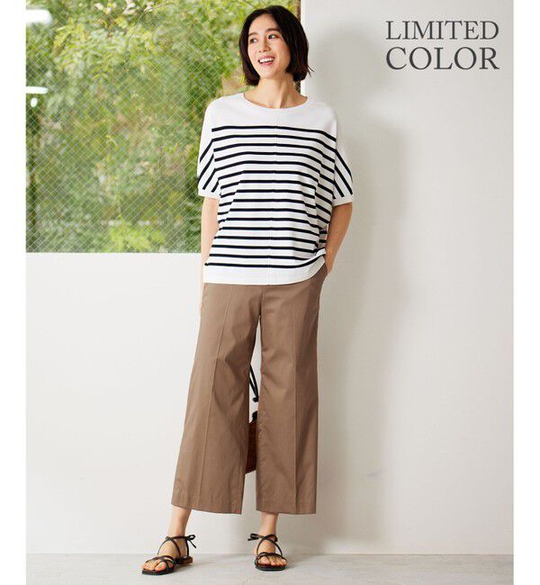 自由区「【WEB限定カラーあり・接触冷感・UVカット】クレープストレッチドルマン ニット」|ニット・セーター|