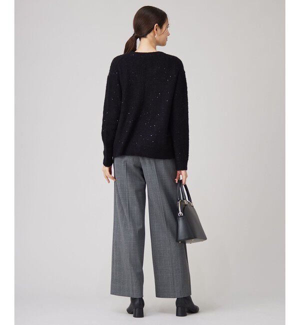 自由区「【アンサンブル対応・洗える】スパンコールニット カーディガン」|カーディガン|