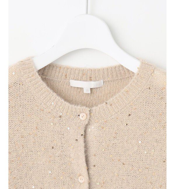 自由区「【アンサンブル対応・洗える】スパンコールニット カーディガン」|カーディガン|