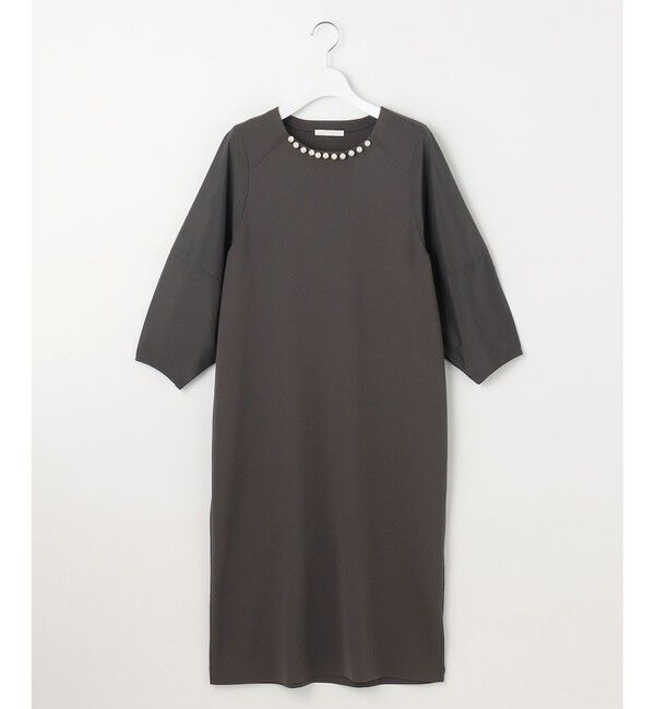 自由区「【洗える】パールディティールニット ワンピース」|ワンピース|