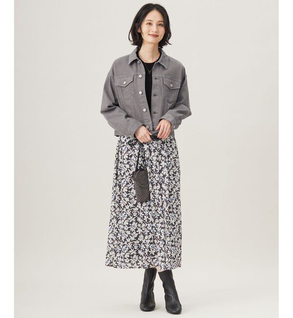 自由区「【洗える】ウスカルデニム襟付き ジャケット」|デニムジャケット|