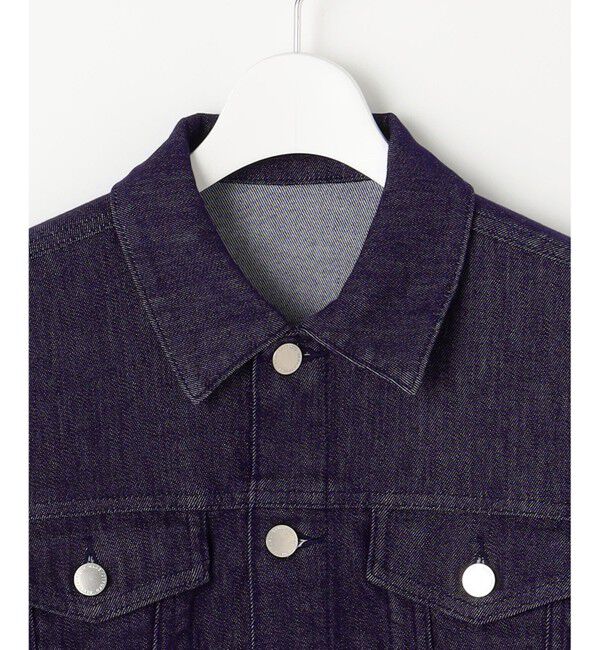 自由区「【洗える】ウスカルデニム襟付き ジャケット」|デニムジャケット|