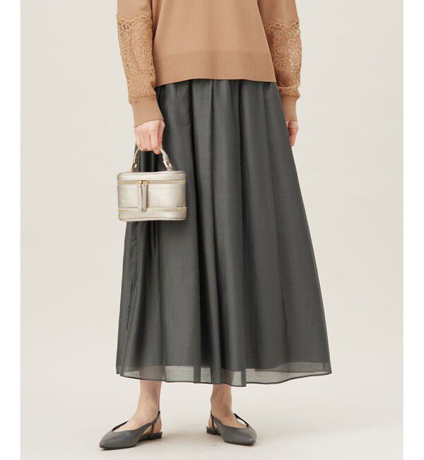 自由区「【洗える】エアリー スカート」|スカート|スレート