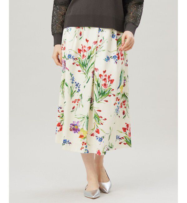 自由区「【洗える】ペイントタッチフラワープリント スカート」|スカート|ｱｲﾎﾞﾘｰ