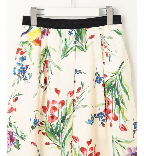 自由区「【洗える】ペイントタッチフラワープリント スカート」|スカート|