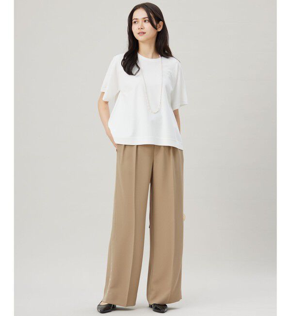 自由区「【SHIHOさんコラボ・洗える】バックサテンジョーゼットワイド パンツ」|その他|