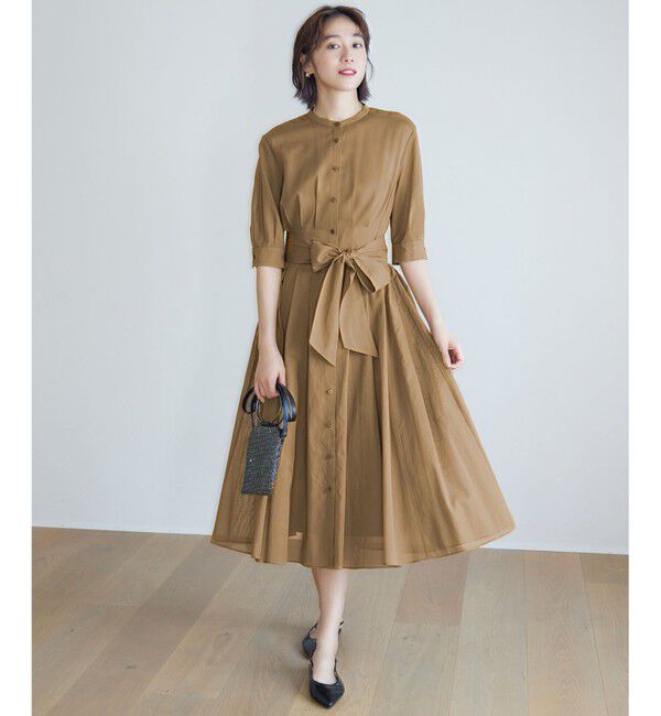 自由区「【洗える】シアー ドレス」|ワンピース|シナモン