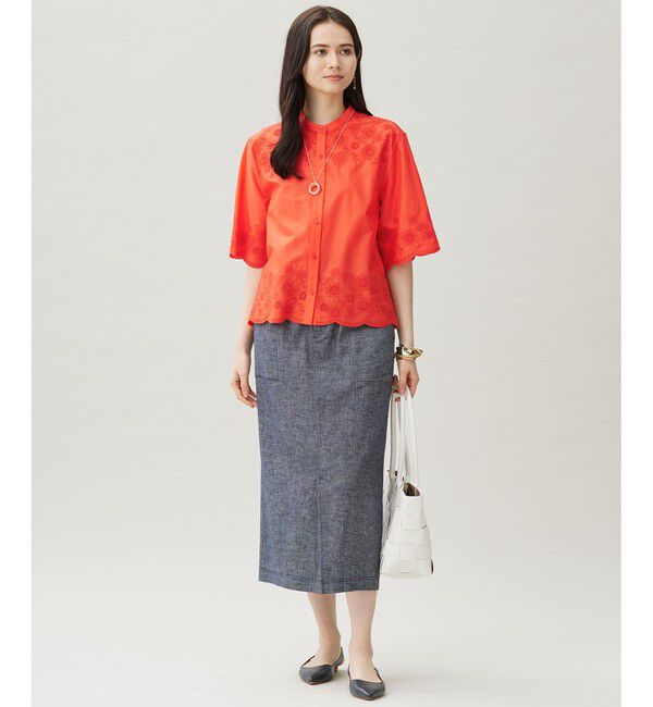 自由区「エンブロイダリーローンシャツ ブラウス」|シャツ・ブラウス|