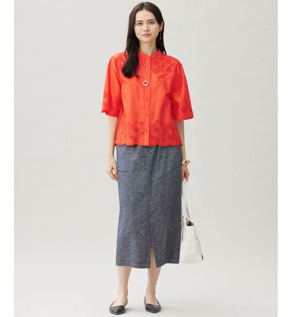 自由区「エンブロイダリーローンシャツ ブラウス」|シャツ・ブラウス|