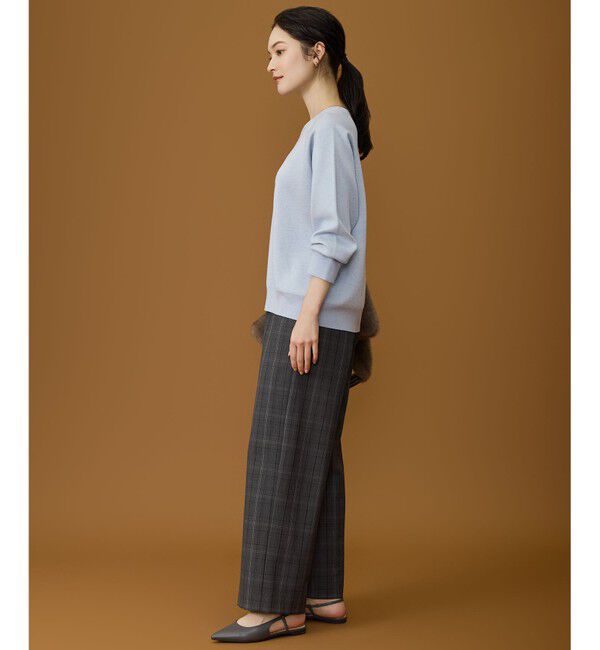 自由区「TRギャバ裏起毛チェック柄ワイド パンツ」|その他|