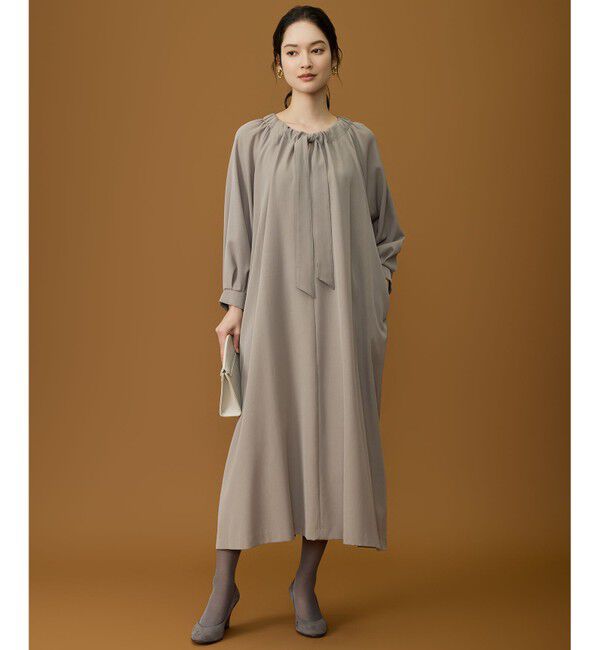 自由区「【SHIHOさん着用】TWドレープツイル3WAYボウタイ ワンピース」|ワンピース|モカ