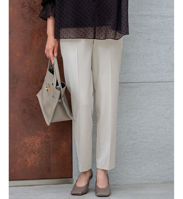 23区「【Oggi2月号掲載/新色追加】TRストレッチギャバ テーパードパンツ」|その他|アイボリー系