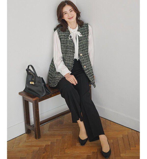 23区「【VERY・CLASSY.掲載/セットアップ対応】トリアセダブルジョーゼット フルレングス パンツ」|その他|