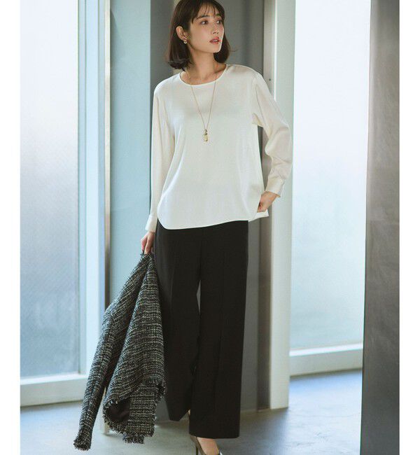 23区「【VERY・CLASSY.掲載/セットアップ対応】トリアセダブルジョーゼット フルレングス パンツ」|その他|