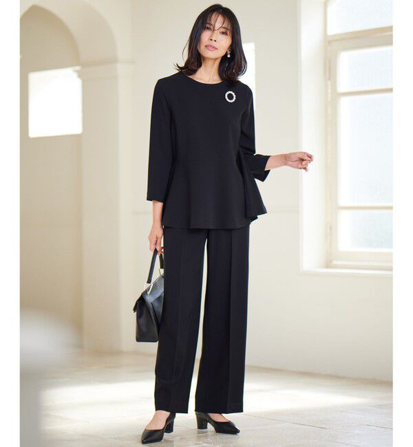 23区「【VERY・CLASSY.掲載/セットアップ対応】トリアセダブルジョーゼット フルレングス パンツ」|その他|