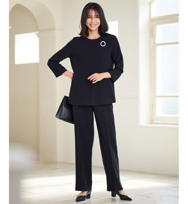 23区「【VERY・CLASSY.掲載/セットアップ対応】トリアセダブルジョーゼット フルレングス パンツ」|その他|