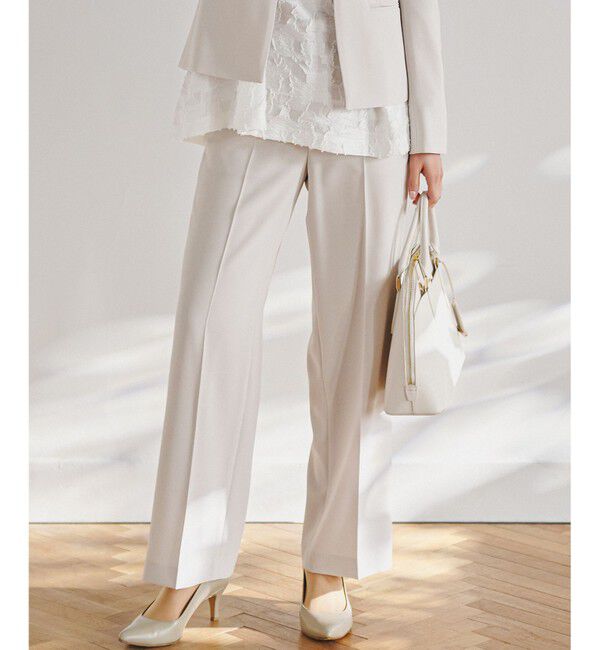 23区「【VERY・CLASSY.掲載/セットアップ対応】トリアセダブルジョーゼット フルレングス パンツ」|その他|ベージュ系